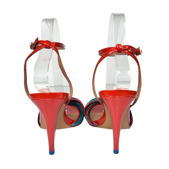 Zara Red and Multicolor Strappy Heels - Picture 9 of 13